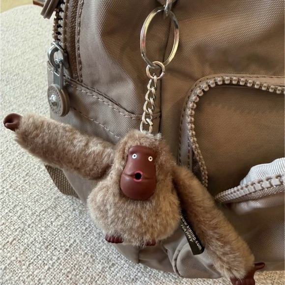 Kipling Beige Backpack with Charm - Picture 6 of 9